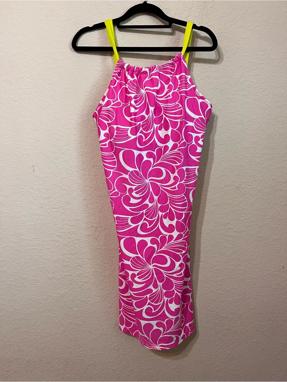 Athleta Printed Kokomo Dress aloha hit pink EUC swim dress medium - Picture 3 of 6